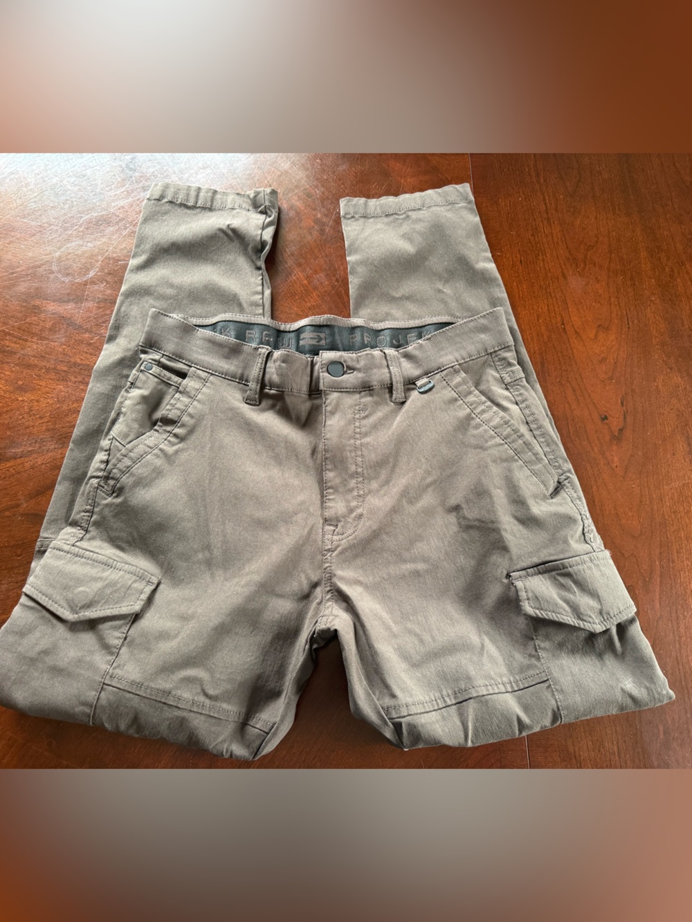 Projek Raw Solid Bungee Cargo Pant Brown Stretch Classic Fit Performance Sz 32